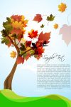 Autumn Background with Tree and Sample Text